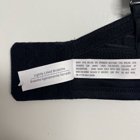 AUDEN BRA BLACK STRIPED WOMEN'S BRALETTE LIGHTLY LINED ADJUSTABLE STRAPS NWT - Picture 6 of 6